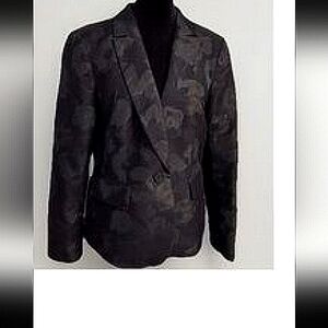 Plus size Talbot's nwot black on black jacquard blazer.